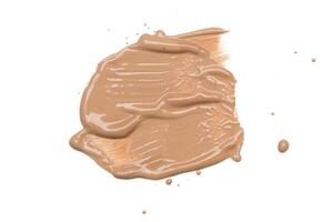 smeared foundation natural make up on white background photo