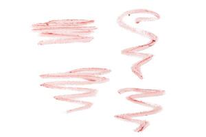 smeared foundation natural make up on white background photo