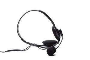 headset with microphone isolated on white photo