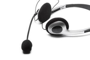 headset with microphone isolated on white photo