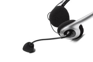 headset with microphone isolated on white photo