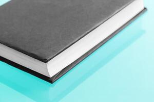 Blank notebook on the table photo