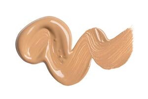 smeared foundation natural make up on white background photo