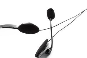 headset with microphone isolated on white photo