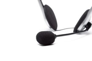 headset with microphone isolated on white photo