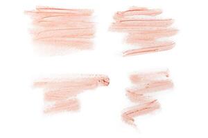 smeared foundation natural make up on white background photo