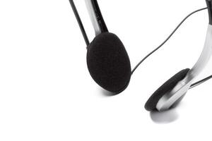 headset with microphone isolated on white photo