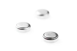 Lithium batteries isolated on white photo