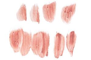 smeared foundation natural make up on white background photo
