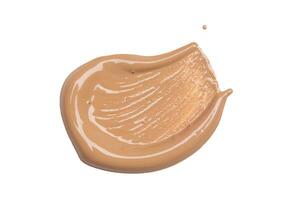 smeared foundation natural make up on white background photo