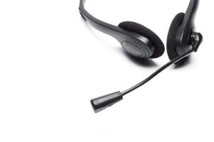headset with microphone isolated on white photo