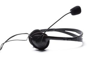 headset with microphone isolated on white photo