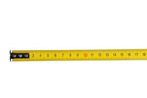 Tape measure on white background photo