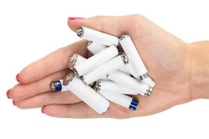 Batteries in hand photo