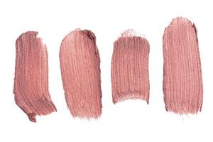 smeared foundation natural make up on white background photo