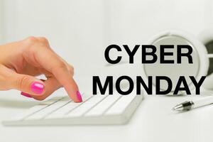 Cyber Monday sign on computer photo