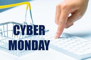 Cyber Monday sign on computer photo