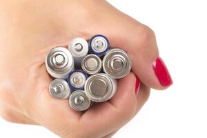 Batteries in hand photo