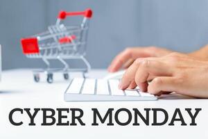 Cyber Monday sign on computer photo