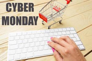 Cyber Monday sign on computer photo