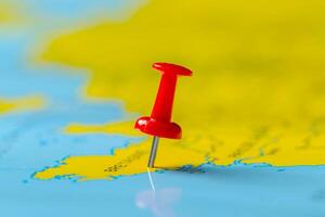 Travel destination points on a map photo