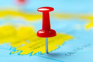 Travel destination points on a map photo
