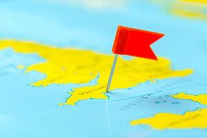 Travel destination points on a map photo