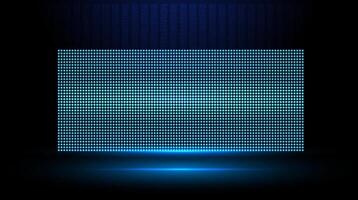 A vibrant digital display panel showcasing blue and cyan lights in a dark environment, perfect for modern technology backdrops. vector