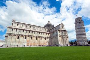 Cathedral and leaning tower in Pisa, Italy. photo