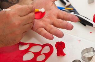 Figures of Halloween with fondant paste or sugar paste. photo