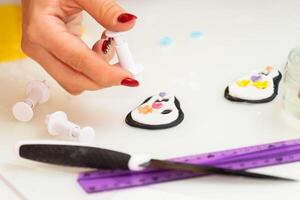 Figures of Halloween with fondant paste or sugar paste. photo