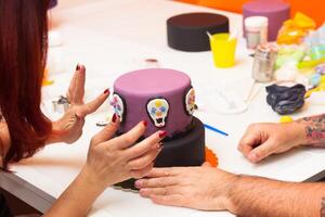 Figures of Halloween with fondant paste or sugar paste. photo