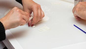 Figures of Halloween with fondant paste or sugar paste. photo
