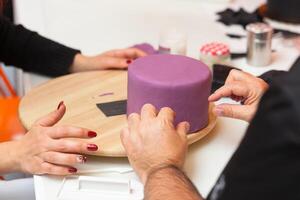 Figures of Halloween with fondant paste or sugar paste. photo