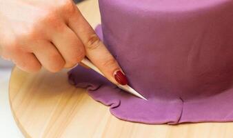 Figures of Halloween with fondant paste or sugar paste. photo