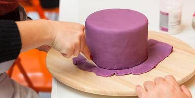 Figures of Halloween with fondant paste or sugar paste. photo