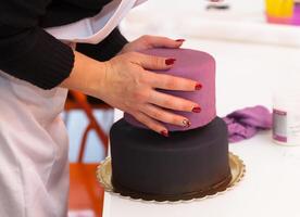 Figures of Halloween with fondant paste or sugar paste. photo