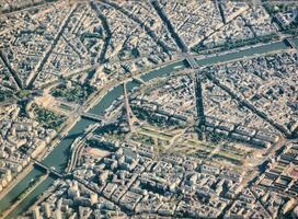 Paris aerial view with Eiffel Tower photo