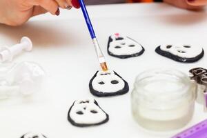 Figures of Halloween with fondant paste or sugar paste. photo