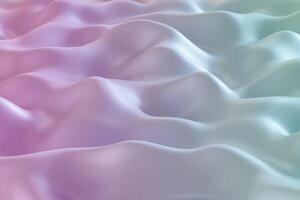 Pastel-colored, wavy gradient background with smooth, flowing texture. Gentle curves creating soft and serene aesthetic. Ideal for backdrops, modern design projects. Abstract backdrop. 3D render. photo