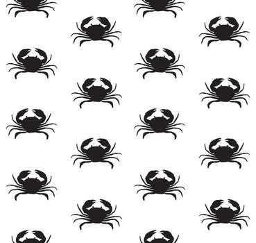Seamless pattern of hand drawn sketch crab vector