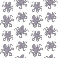 Seamless pattern of sketch octopus vector