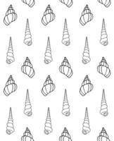 Seamless pattern of doodle sketch shell vector