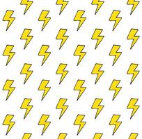 Seamless pattern of doodle lightning vector