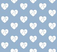 Seamless pattern of doodle sketch sea wave vector
