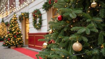 Christmas background with decor photo