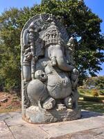 Ganesha murti at the Hoysaleswara Temple in Halebidu, Karnataka. This temple, built in the 12th century by the Hoysala Empire, is renowned for its intricate sculptures and architecture. photo