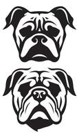 Powerful Angry Bulldog Silhouette Icon for Strength and Mascot Designs vector