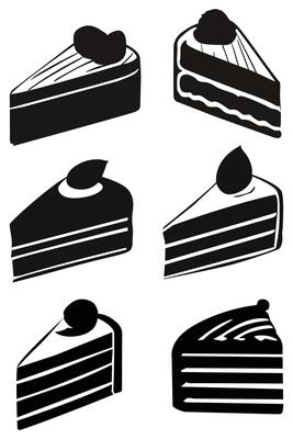 Hand-Drawn Chocolate Cake Slice Icon - Black and White Illustration