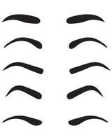 Isolated Eyebrows Set Cartoon Style Eyebrow Makeup Template vector